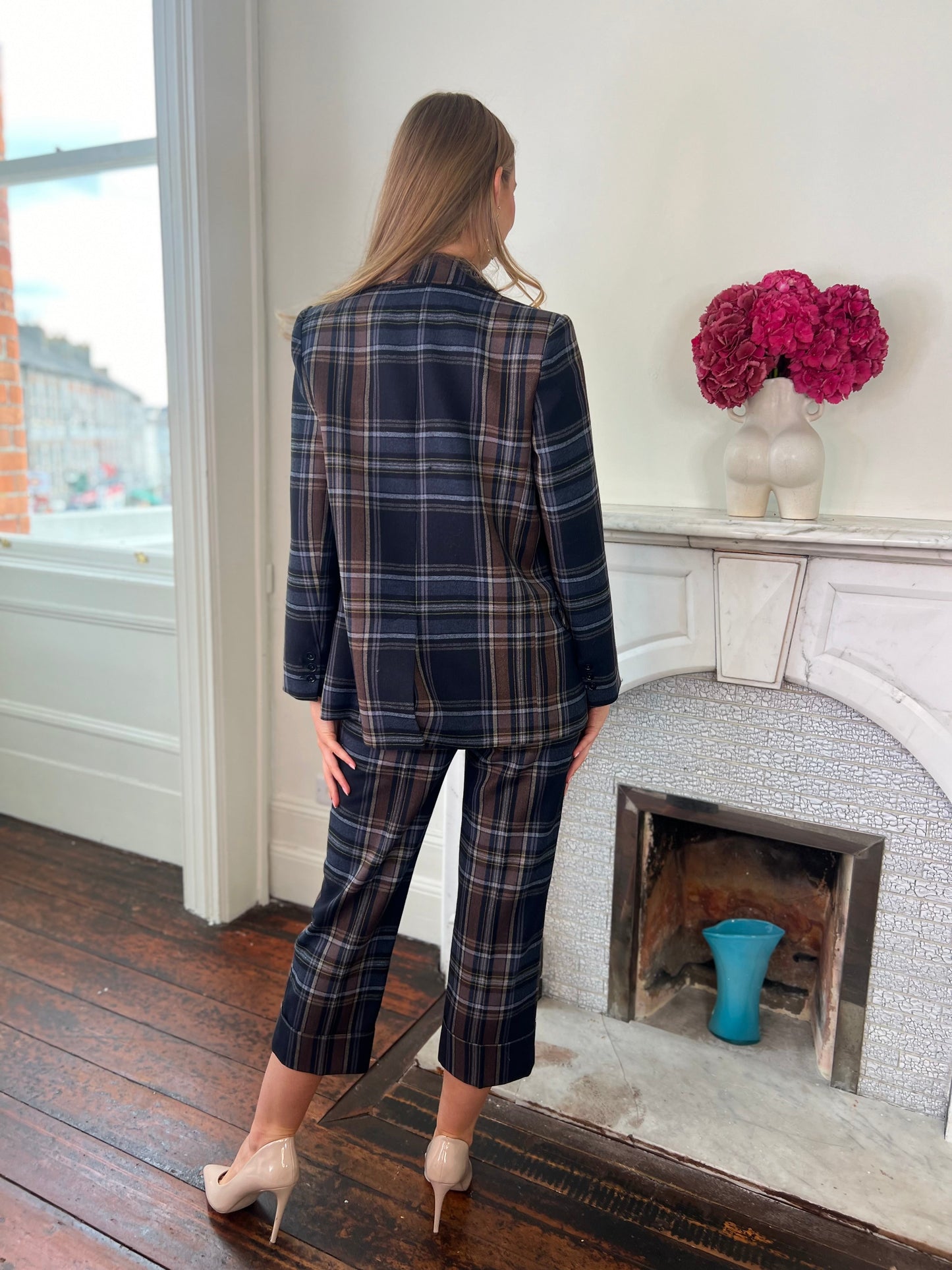 Valson Midnight Blue Tartan Blazer