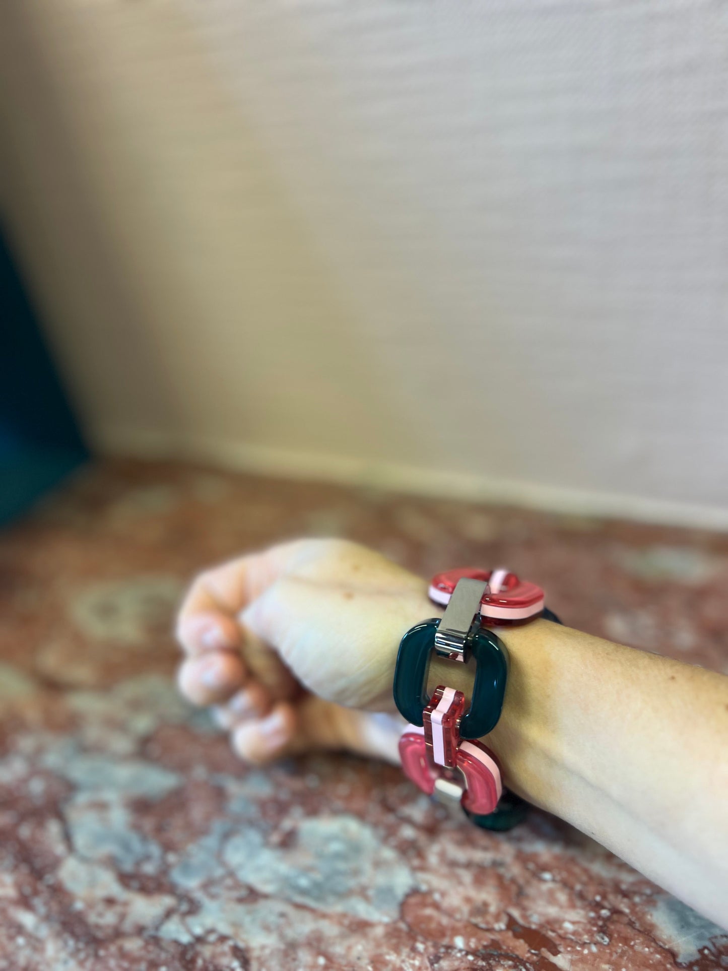 Blue, Pink,Wine and Green Bracelet