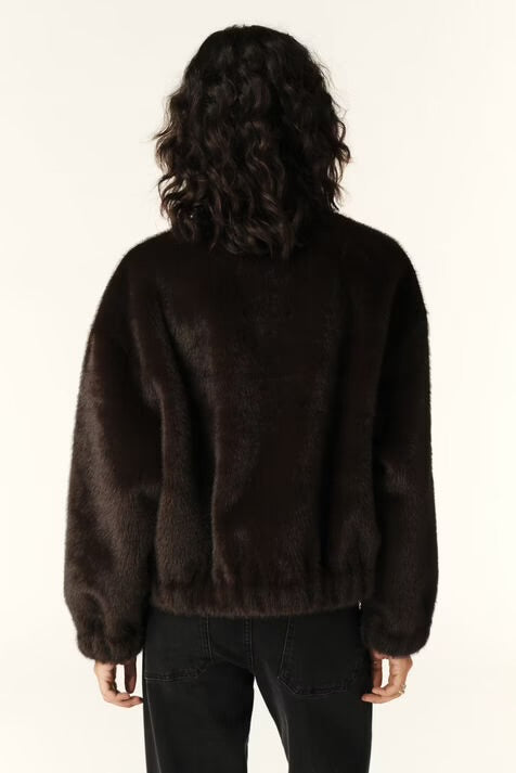 Ba&Sh Paros Chocolate Faux Fur Jacket