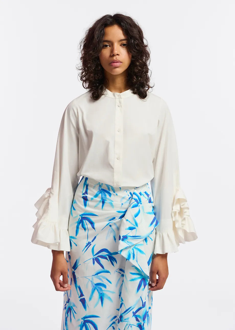 Famke White Popplin Cotton Shirt