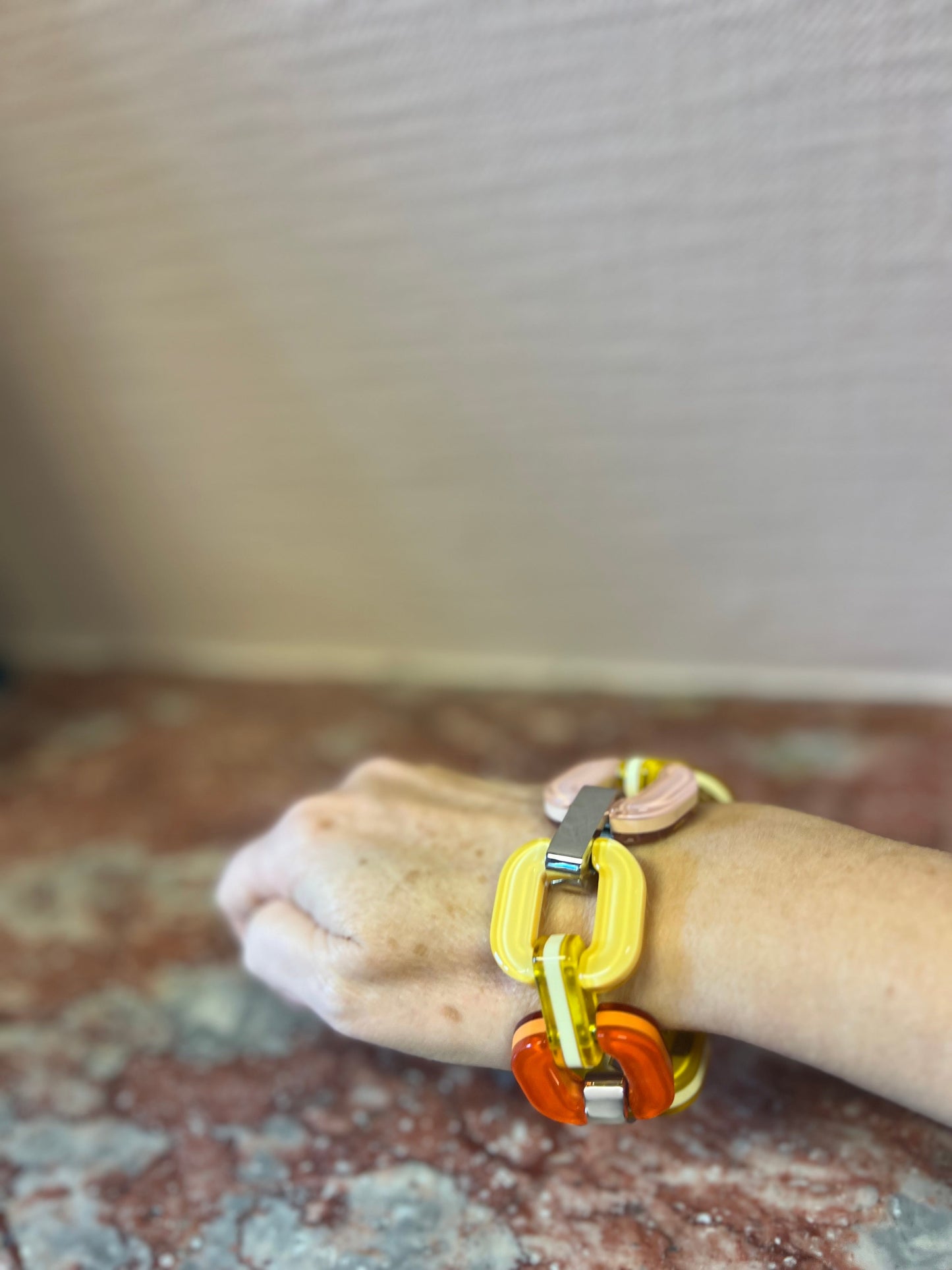 Yellow ,Orange and Pink Bracelet