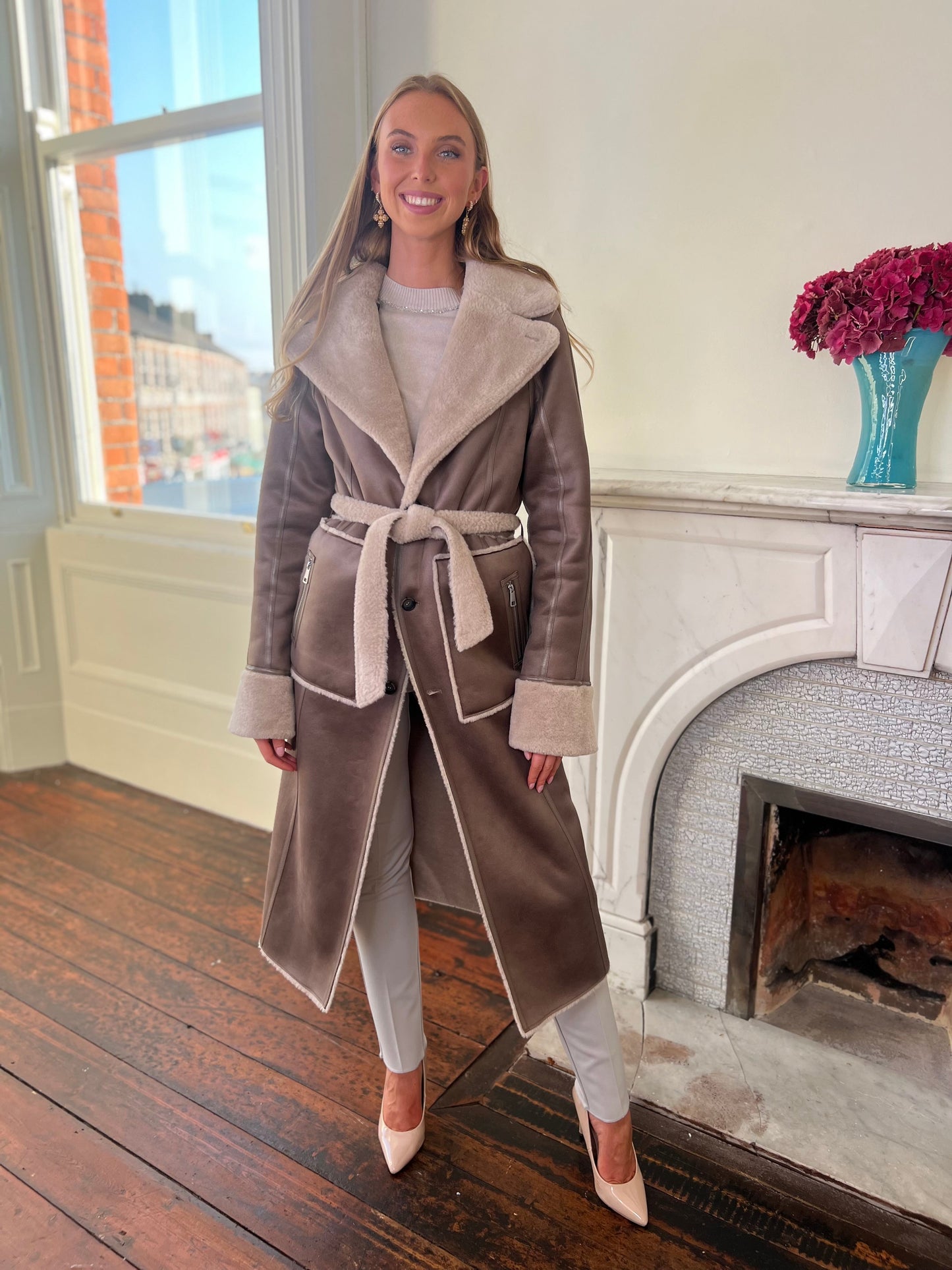 Urbancode Reversible Teddy Coat in Taupe