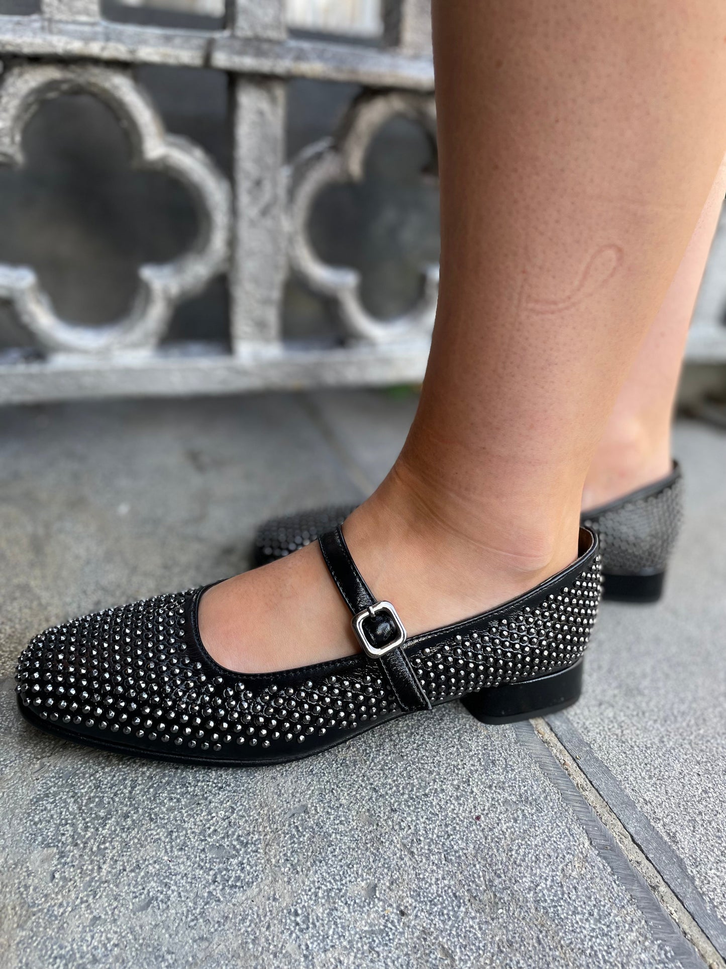 Harrods Studded Black Mary Jane Shoe