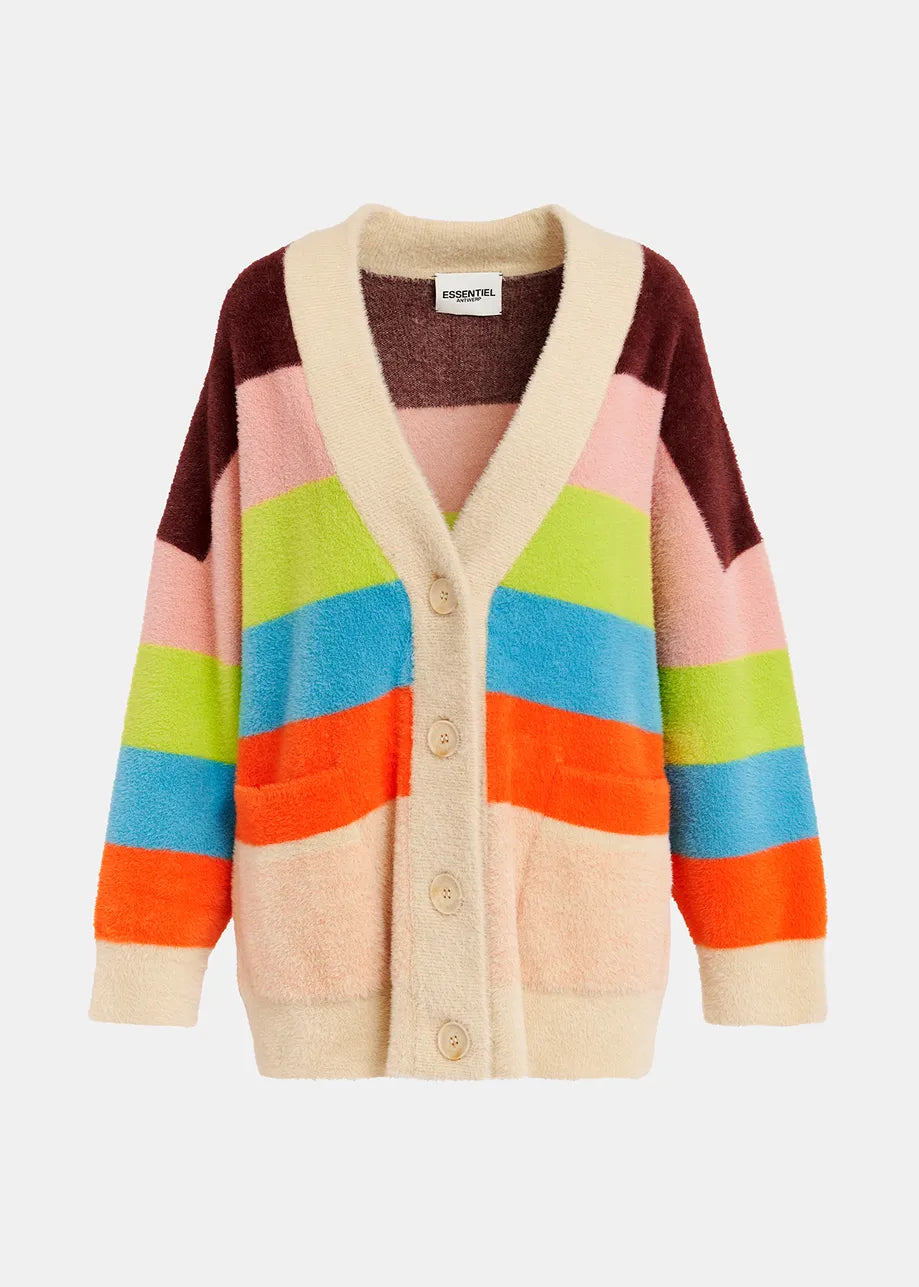 Gaan Striped Furry Cardigan