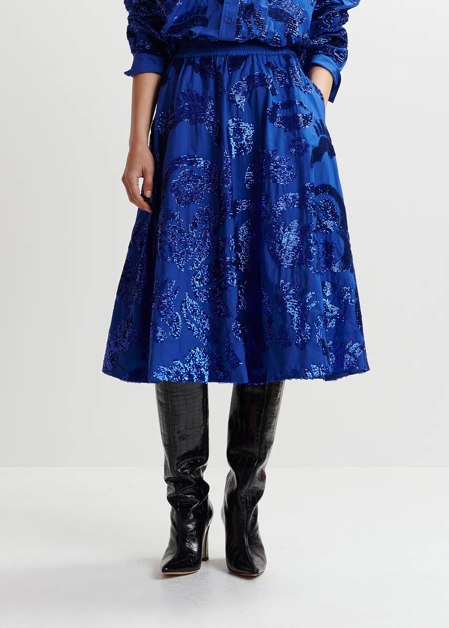 Gatsby Sapphire Blue Sequence Skirt