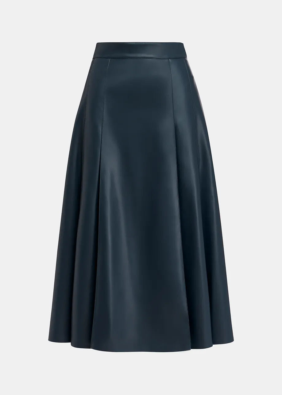 Geeuw Faux Leather Midi Skirt