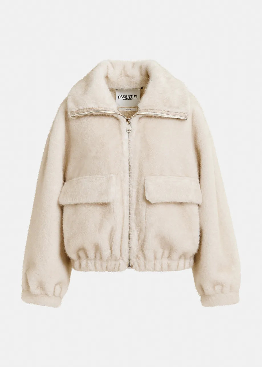 Genz Faux Fur Jacket Off White