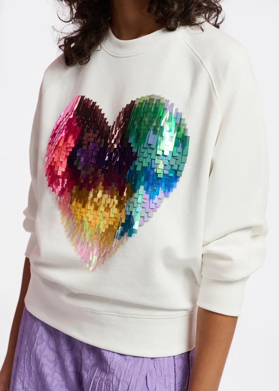 Gindi Heart Sweatshirt Cream