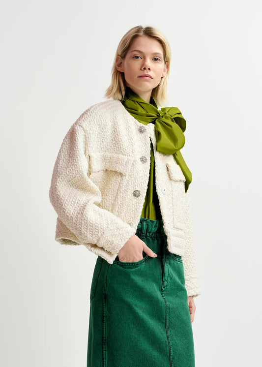 Gouveau Cropped Jacket Off White