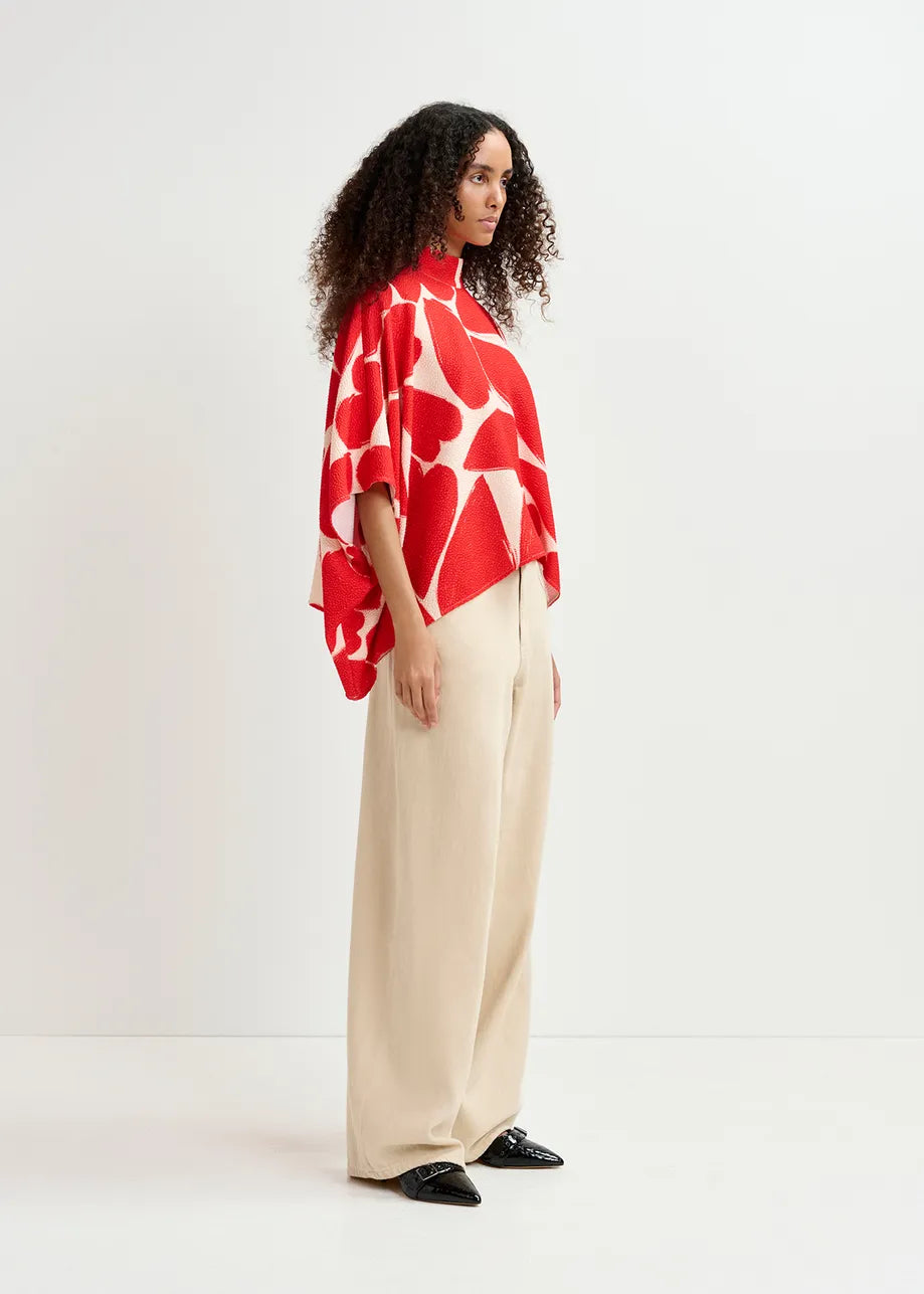 Gravy Draped Top Red Cream