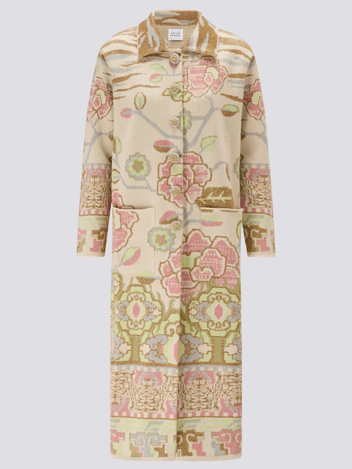 Lotus Carpet Cotton Jacquard Coat Cardigan