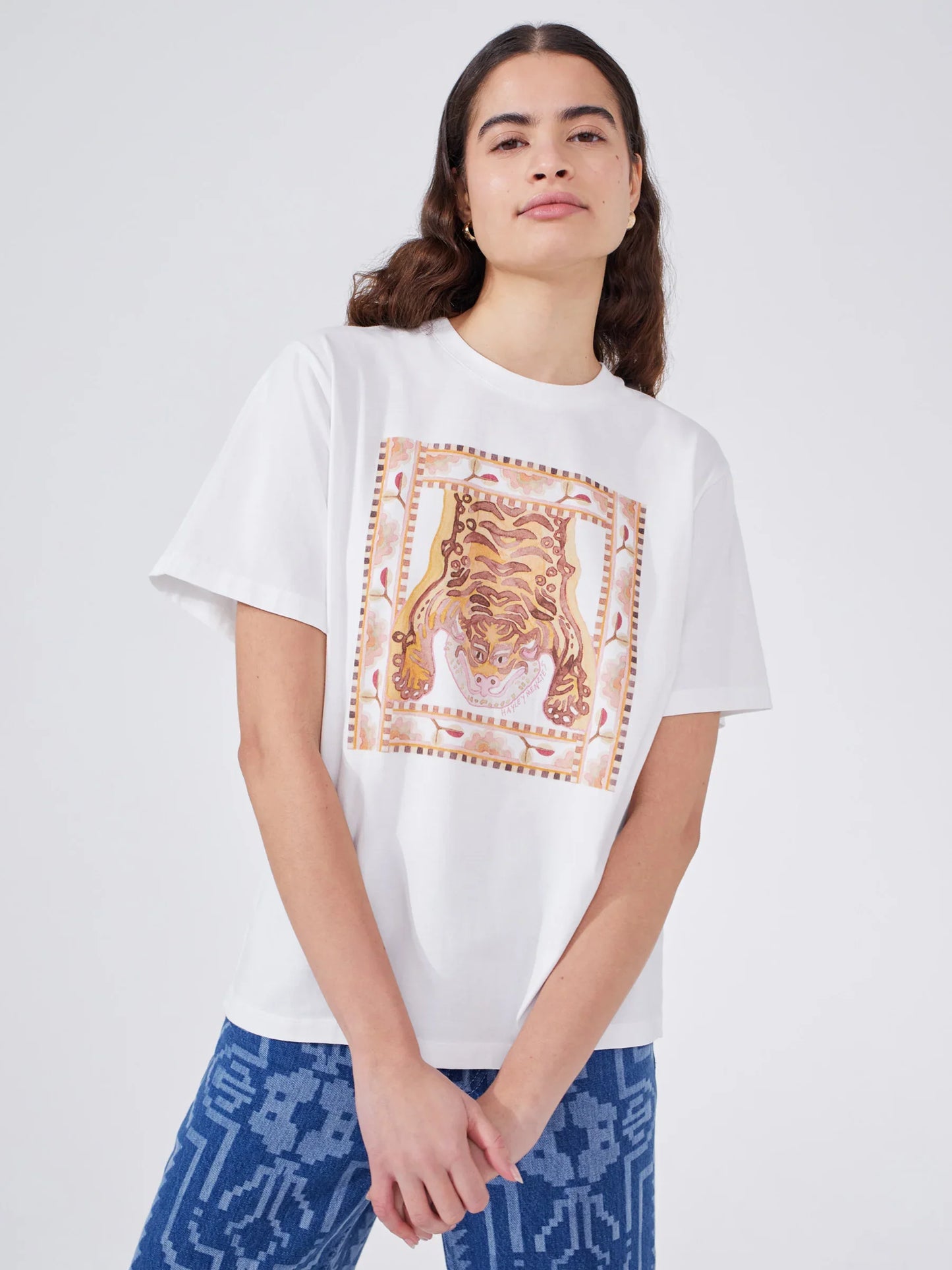 Lotus Tiger Printed T-Shirt in White