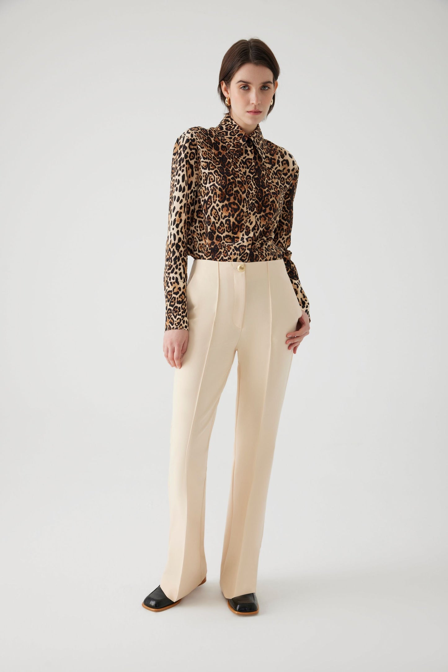 Alvia Rich Cream Tailored Straight Leg Trousers