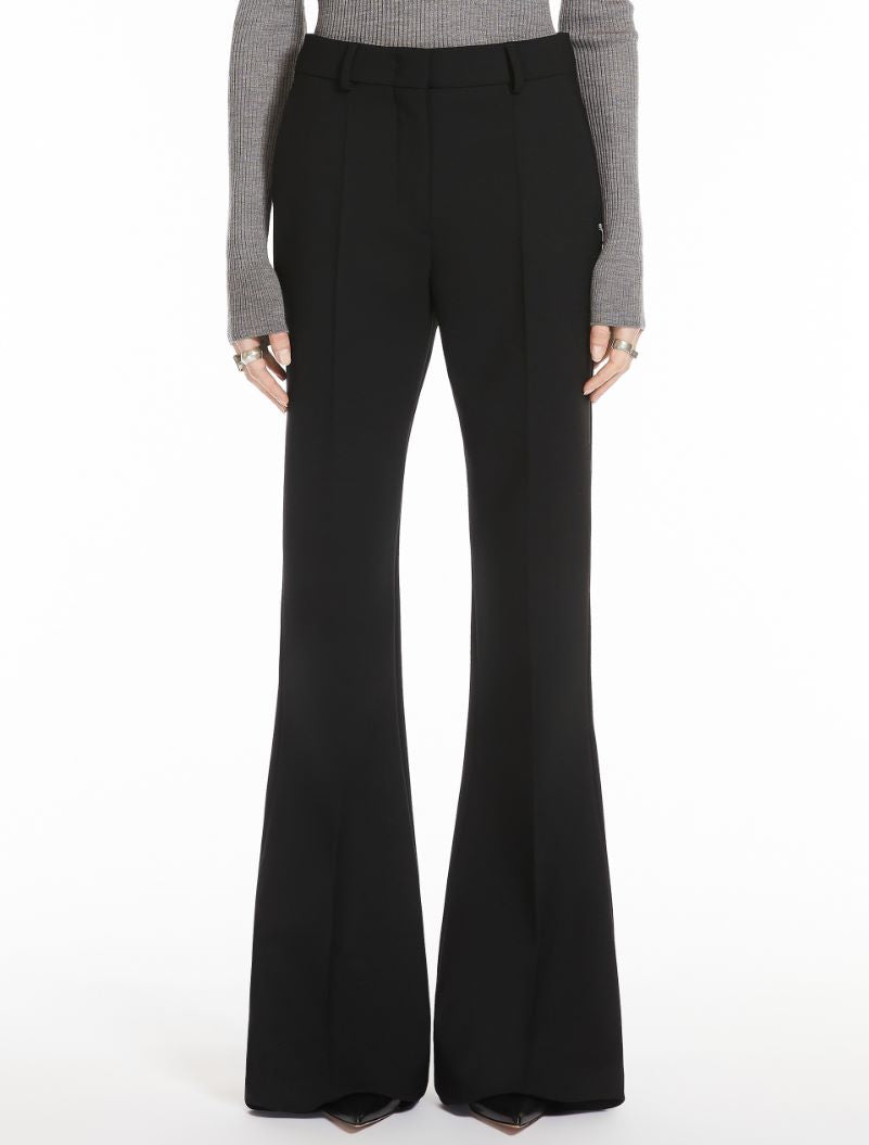 Flared Wool-Blend Trousers