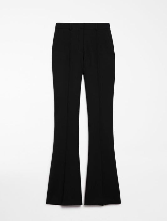 Flared Wool-Blend Trousers