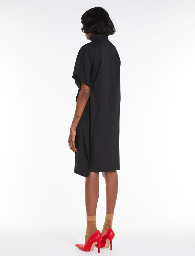 Circolo Asymmetrical Stretch Georgette Black Dress