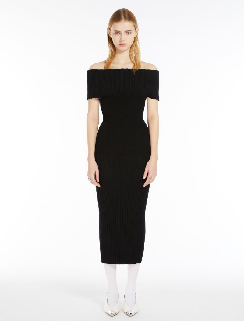 Feritos Stretch Viscose Knit Dress Black