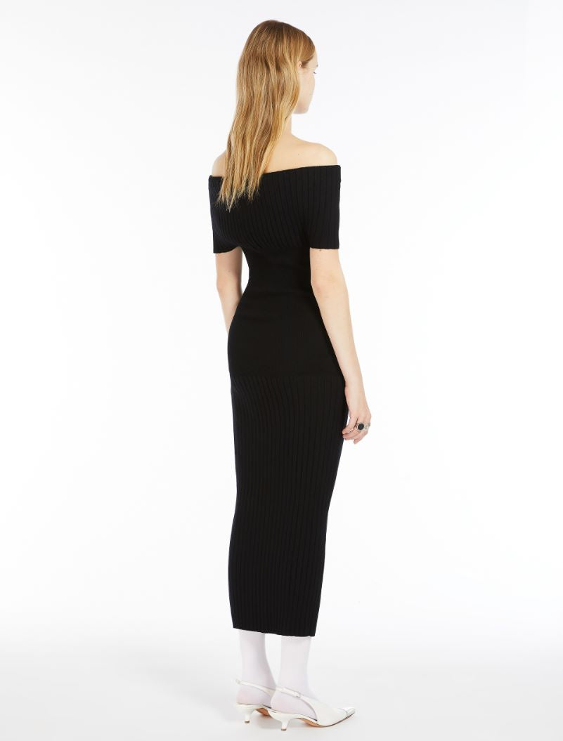 Feritos Stretch Viscose Knit Dress Black