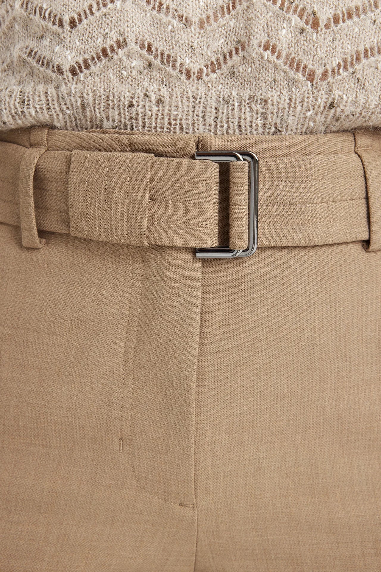 Sis Trousers with Belt  in Camel