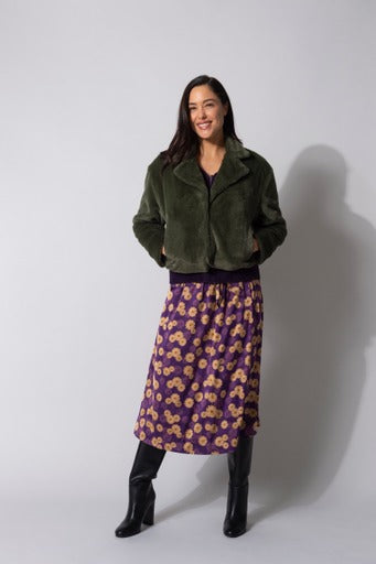 Purple Daisy Printed Susanna Skirt