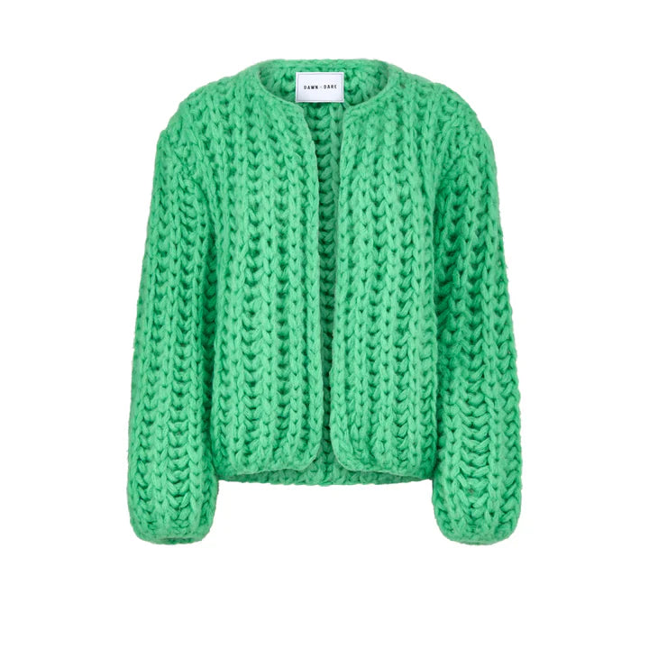 Paloma Chunky Knit Cardigan in Jade