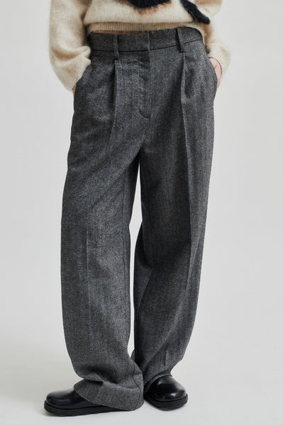 Waleria Trouser in Charcoal Tweed