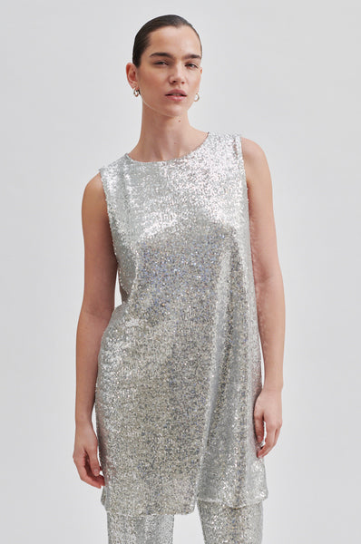 Shine Dress Silver Sequins