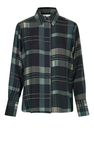 Checca Check Shirt in Black and Teal