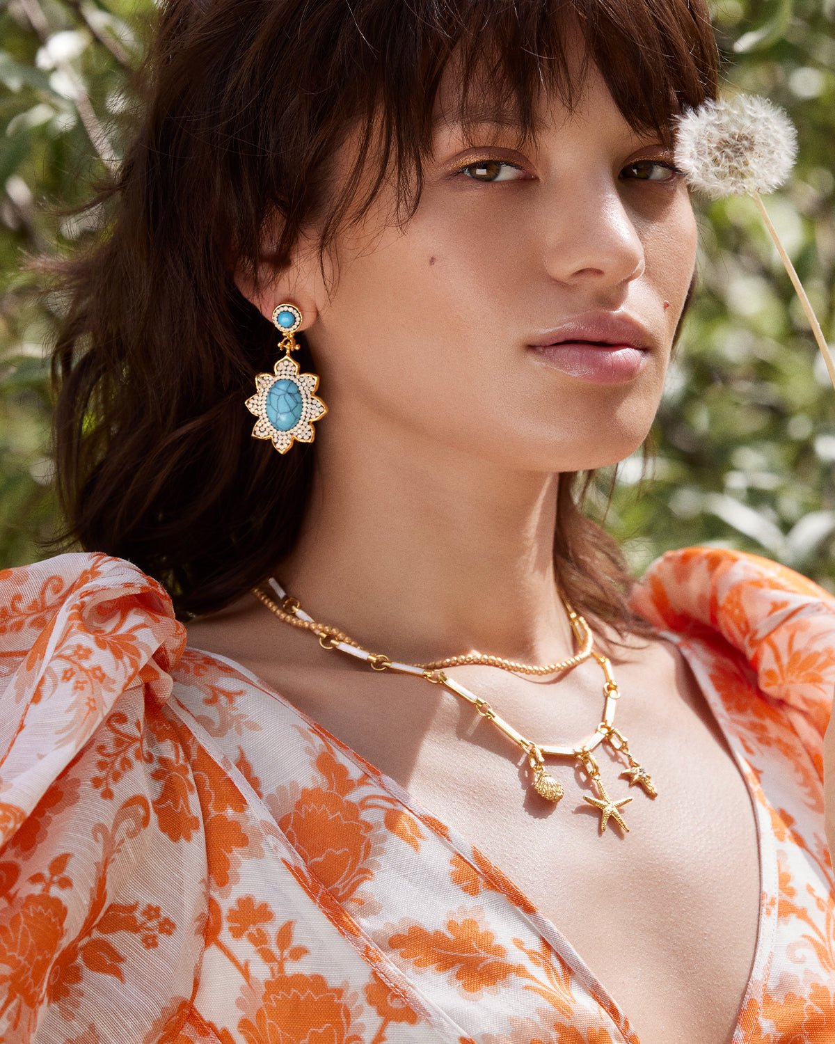 Turquoise Flower Earrings