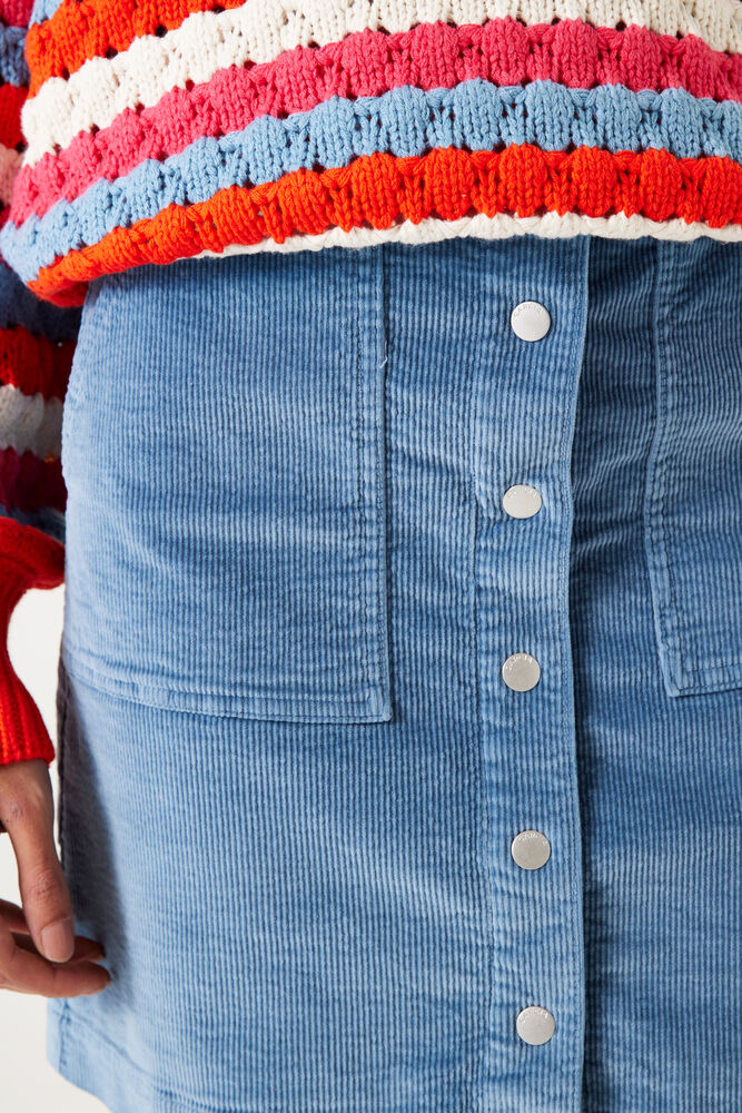 Light Blue Corduroy Short Skirt